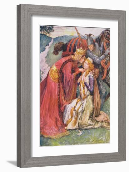 Queen Guinevere Welcomes Enid, Illustration for 'Children's Stories from Tennyson' by Nora Chesson-John Henry Frederick Bacon-Framed Giclee Print