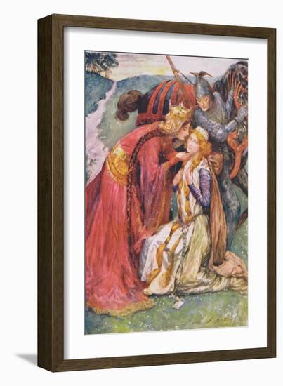 Queen Guinevere Welcomes Enid, Illustration for 'Children's Stories from Tennyson' by Nora Chesson-John Henry Frederick Bacon-Framed Giclee Print
