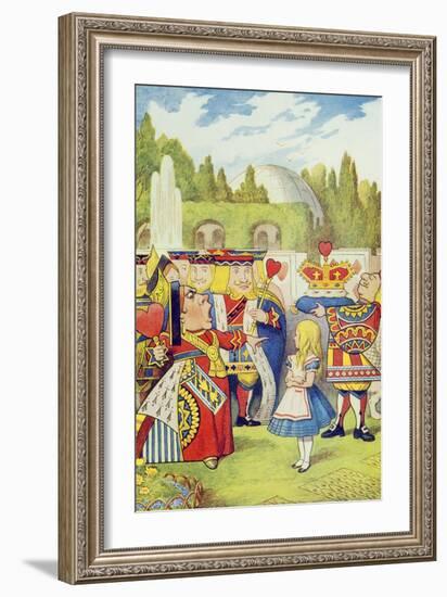 Queen Has Come! and Isn't She Angry, Illustration from Alice in Wonderland by Lewis Carroll-John Tenniel-Framed Giclee Print