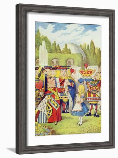 Queen Has Come! and Isn't She Angry, Illustration from Alice in Wonderland by Lewis Carroll-John Tenniel-Framed Giclee Print