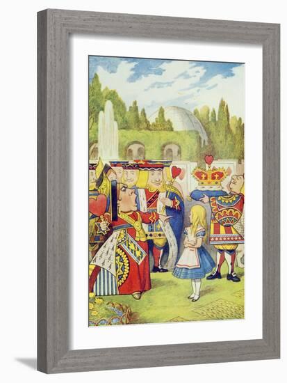 Queen Has Come! and Isn't She Angry, Illustration from Alice in Wonderland by Lewis Carroll-John Tenniel-Framed Giclee Print