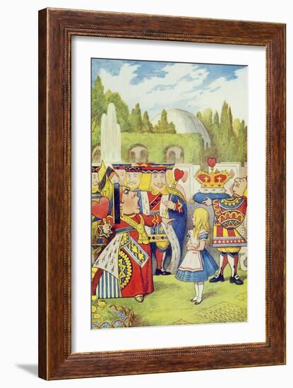 Queen Has Come! and Isn't She Angry, Illustration from Alice in Wonderland by Lewis Carroll-John Tenniel-Framed Giclee Print