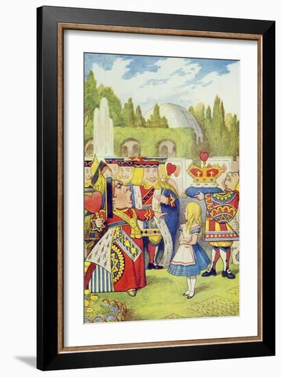 Queen Has Come! and Isn't She Angry, Illustration from Alice in Wonderland by Lewis Carroll-John Tenniel-Framed Giclee Print