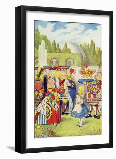 Queen Has Come! and Isn't She Angry, Illustration from Alice in Wonderland by Lewis Carroll-John Tenniel-Framed Giclee Print