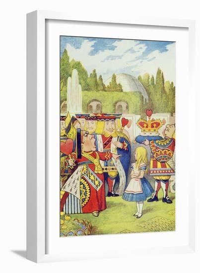 Queen Has Come! and Isn't She Angry, Illustration from Alice in Wonderland by Lewis Carroll-John Tenniel-Framed Giclee Print