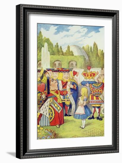 Queen Has Come! and Isn't She Angry, Illustration from Alice in Wonderland by Lewis Carroll-John Tenniel-Framed Giclee Print
