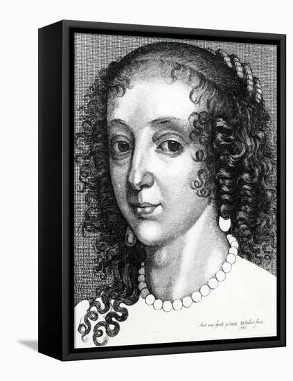 Queen Henrietta Maria, 1641-Wenceslaus Hollar-Framed Premier Image Canvas