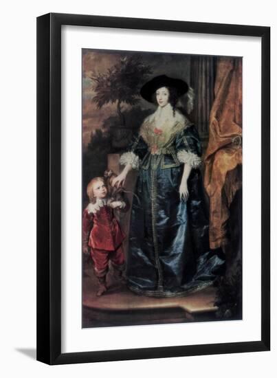 Queen Henrietta Maria and Her Dwarf Sir Jeffrey Hudson, C1633-Sir Anthony Van Dyck-Framed Giclee Print