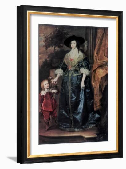 Queen Henrietta Maria and Her Dwarf Sir Jeffrey Hudson, C1633-Sir Anthony Van Dyck-Framed Giclee Print