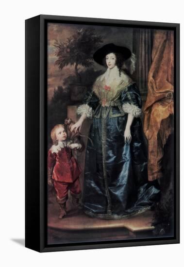 Queen Henrietta Maria and Her Dwarf Sir Jeffrey Hudson, C1633-Sir Anthony Van Dyck-Framed Premier Image Canvas