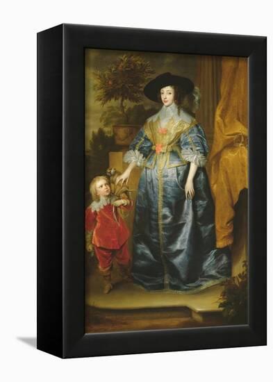 Queen Henrietta Maria and Her Dwarf Sir Jeffrey Hudson, circa 1633-Sir Anthony Van Dyck-Framed Giclee Print