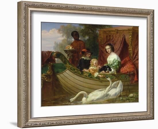 Queen Henrietta Maria of England and Her Children on the River-Frederick Goodall-Framed Giclee Print