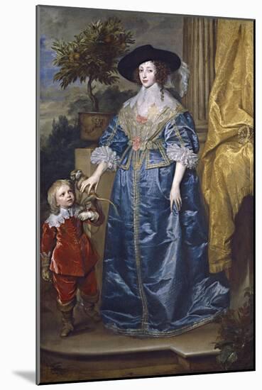 Queen Henrietta Maria with Sir Jeffrey Hudson, 1633-Sir Anthony Van Dyck-Mounted Giclee Print