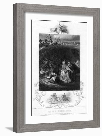 Queen Henrietta, Sheltering by a Bank from the Parliamentarians, C19th Century-J Rogers-Framed Giclee Print