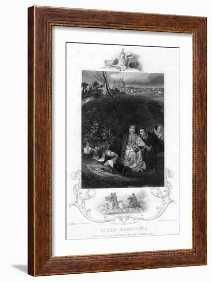 Queen Henrietta, Sheltering by a Bank from the Parliamentarians, C19th Century-J Rogers-Framed Giclee Print