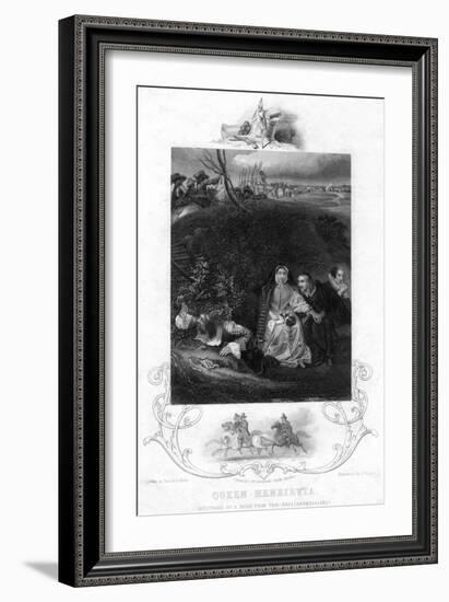 Queen Henrietta, Sheltering by a Bank from the Parliamentarians, C19th Century-J Rogers-Framed Giclee Print