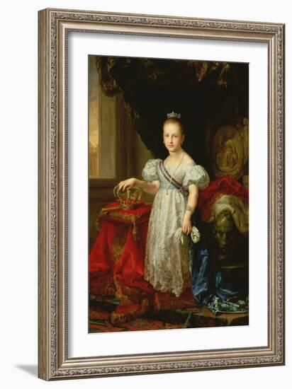 Queen Isabella II (1830-1904) of Spain, 1838 (Oil on Canvas)-Vicente Lopez y Portana-Framed Giclee Print