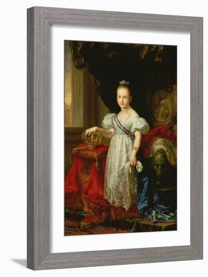 Queen Isabella II (1830-1904) of Spain, 1838 (Oil on Canvas)-Vicente Lopez y Portana-Framed Giclee Print