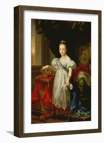 Queen Isabella II (1830-1904) of Spain, 1838 (Oil on Canvas)-Vicente Lopez y Portana-Framed Giclee Print