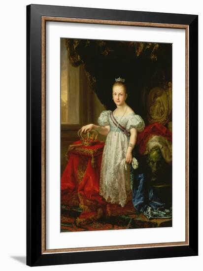 Queen Isabella II (1830-1904) of Spain, 1838 (Oil on Canvas)-Vicente Lopez y Portana-Framed Giclee Print