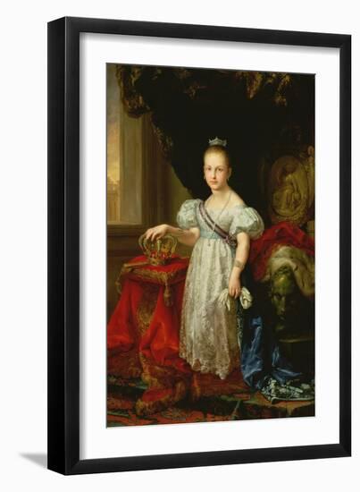 Queen Isabella II (1830-1904) of Spain, 1838 (Oil on Canvas)-Vicente Lopez y Portana-Framed Giclee Print