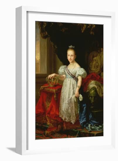 Queen Isabella II (1830-1904) of Spain, 1838 (Oil on Canvas)-Vicente Lopez y Portana-Framed Giclee Print