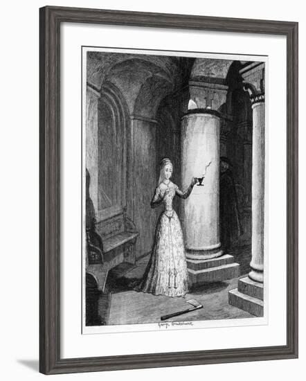 Queen Jane's First Night in the Tower, 1553-George Cruikshank-Framed Giclee Print