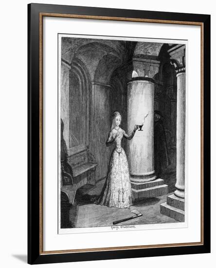 Queen Jane's First Night in the Tower, 1553-George Cruikshank-Framed Giclee Print