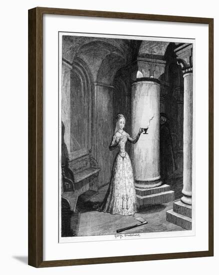 Queen Jane's First Night in the Tower, 1553-George Cruikshank-Framed Giclee Print