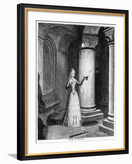 Queen Jane's First Night in the Tower, 1553-George Cruikshank-Framed Giclee Print