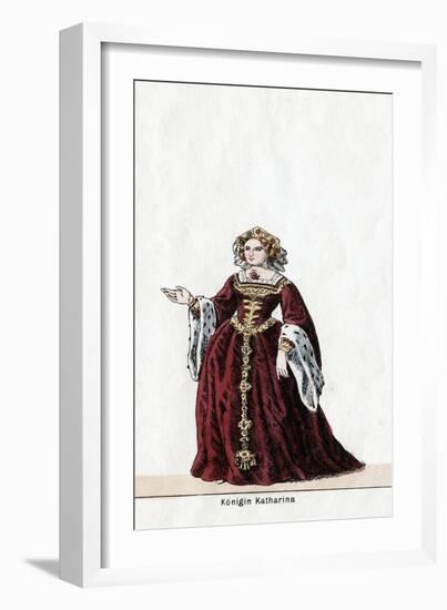 Queen Katharine, Costume Design for Shakespeare's Play, Henry VIII, 19th Century-null-Framed Giclee Print