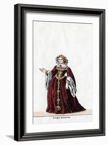Queen Katharine, Costume Design for Shakespeare's Play, Henry VIII, 19th Century-null-Framed Giclee Print