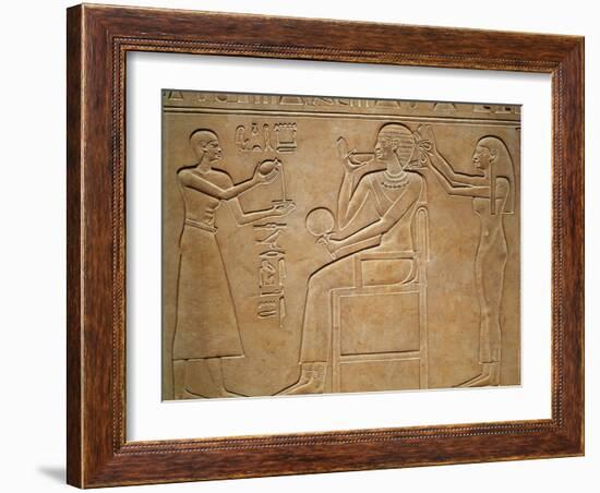 Queen Kawit at Her Toilet, from the Sarcophagus of Queen Kawit, Found at Deir El-Bahri-null-Framed Giclee Print