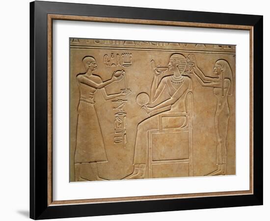 Queen Kawit at Her Toilet, from the Sarcophagus of Queen Kawit, Found at Deir El-Bahri-null-Framed Giclee Print