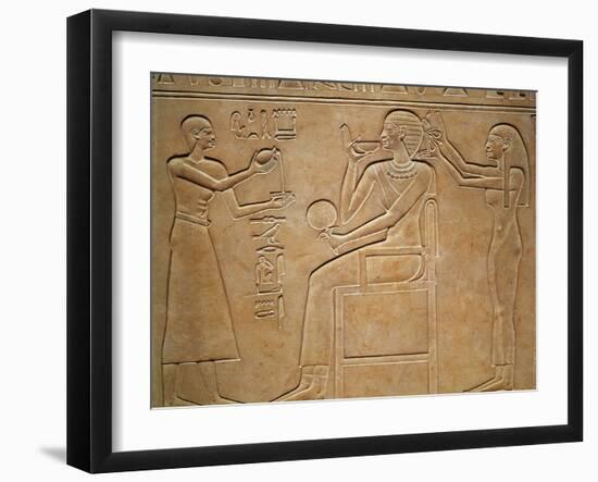 Queen Kawit at Her Toilet, from the Sarcophagus of Queen Kawit, Found at Deir El-Bahri-null-Framed Giclee Print