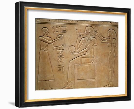 Queen Kawit at Her Toilet, from the Sarcophagus of Queen Kawit, Found at Deir El-Bahri-null-Framed Giclee Print