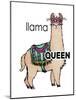 Queen Llama-Elizabeth Medley-Mounted Art Print