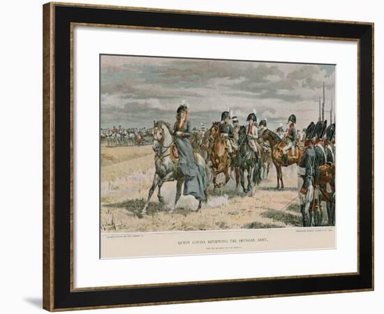 Queen Louisa Reviewing the Prussian Army-Felicien Baron De Myrbach-rheinfeld-Framed Giclee Print