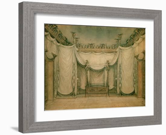 Queen Louise's Bedroom, Schloss Charlottenburg, First Design, 1809-10-Karl Friedrich Schinkel-Framed Giclee Print