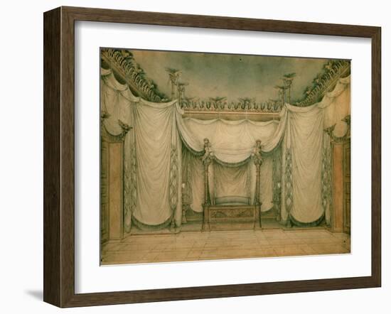 Queen Louise's Bedroom, Schloss Charlottenburg, First Design, 1809-10-Karl Friedrich Schinkel-Framed Giclee Print