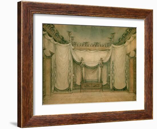 Queen Louise's Bedroom, Schloss Charlottenburg, First Design, 1809-10-Karl Friedrich Schinkel-Framed Giclee Print