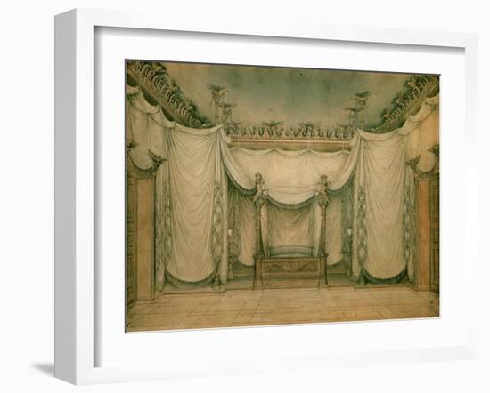 Queen Louise's Bedroom, Schloss Charlottenburg, First Design, 1809-10-Karl Friedrich Schinkel-Framed Giclee Print