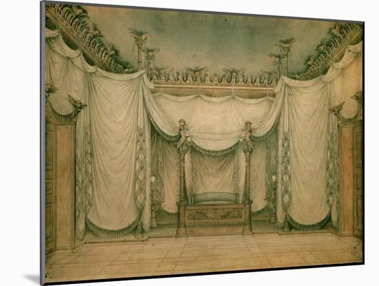 Queen Louise's Bedroom, Schloss Charlottenburg, First Design, 1809-10-Karl Friedrich Schinkel-Mounted Giclee Print