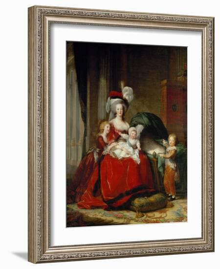 Queen Marie-Antoinette and Her Children, 1787-Elisabeth Louise Vigee-LeBrun-Framed Giclee Print