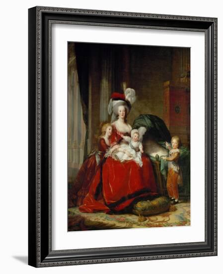 Queen Marie-Antoinette and Her Children, 1787-Elisabeth Louise Vigee-LeBrun-Framed Giclee Print