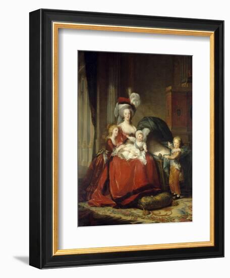 Queen Marie Antoinette with Her Children, 1787-Elisabeth Vigee Le Brun-Framed Art Print