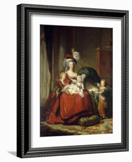 Queen Marie Antoinette with Her Children, 1787-Elisabeth Vigee Le Brun-Framed Art Print