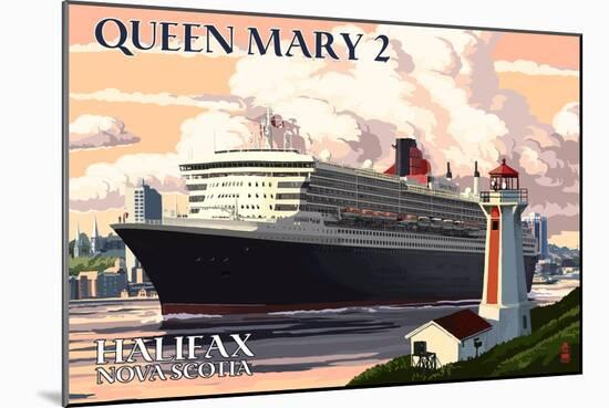 Queen Mary 2 - Halifax, Nova Scotia-Lantern Press-Mounted Art Print
