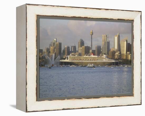 Queen Mary 2 on Maiden Voyage Arriving in Sydney Harbour, New South Wales, Australia-Mark Mawson-Framed Premier Image Canvas