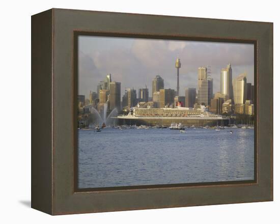 Queen Mary 2 on Maiden Voyage Arriving in Sydney Harbour, New South Wales, Australia-Mark Mawson-Framed Premier Image Canvas